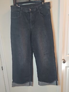 GAP Black Wash Wide Leg Jeans